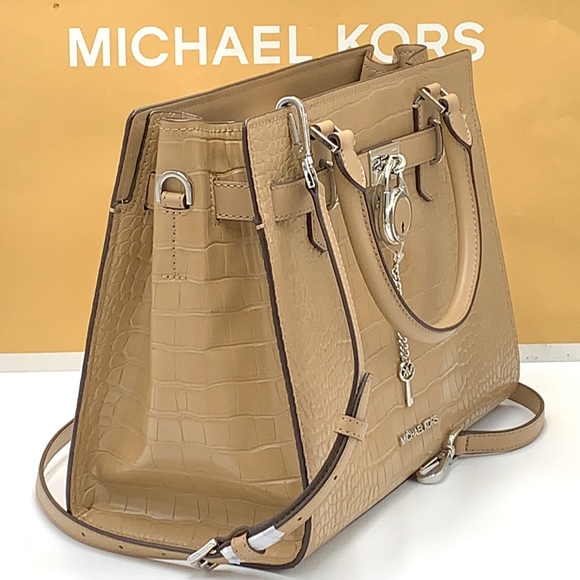 Michael Kors Hamilton Medium
Satchel Crossbody Croc Embossed CAMEL COLOR - Picture 3 of 16